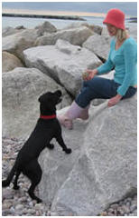 Playing on the beach with my dog